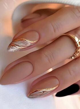 24Pcs Detachable Acrylic False Nails Press On Nail Cute Cher