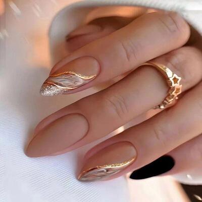 24Pcs Detachable Acrylic False Nails Press On Nail Cute Cher