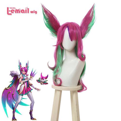 L-email wig Synthetic Hair Xayah Cosplay Wigs Game LoL Star