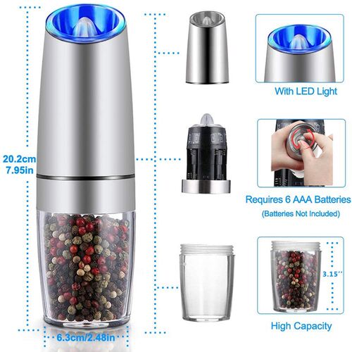 BEEMAN Electric Pepper Mill Stainless Steel Automatic Gravit
