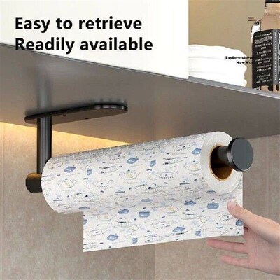 Kitchen Paper Towel Holder Adhesive Tissue Hanger Toilet