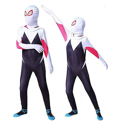Gwen Spiderman kostum Cosplay anak-anak, jumpsuit liburan un
