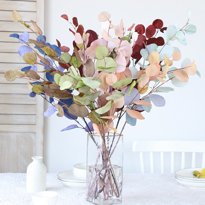 Artificial Eucalyptus Flowers Plants Leaves Long Plastic Pol图片