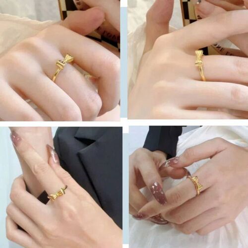 Minimalist Style Bow Ring for Womens Valentines Day and