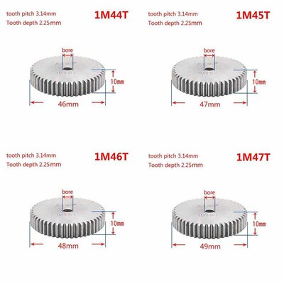 1Pcs 1Modulus 44-59 Teeth Spur Gear Metal Gear 45  Steel Thi