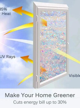 Window Privacy Film Frosted Glass Window Film Sun Blocking W