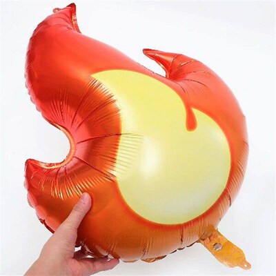5 Pcs Flame Balloon Fire Truck Balloons Fireman Theme Party