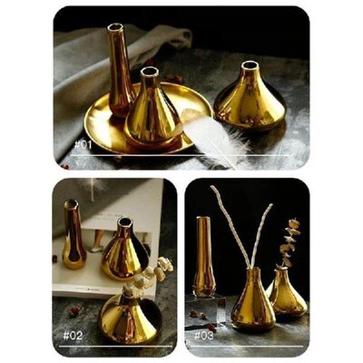 Nordic Home Office Desktop Decoration Luxury Vases Plated