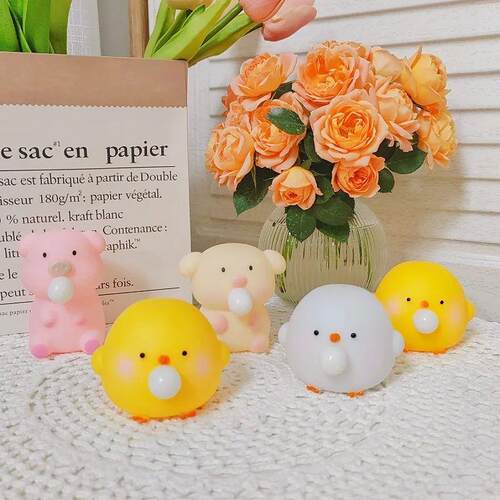 Handmade Cute Blow Bubble Chick Squishy Fidget Toys