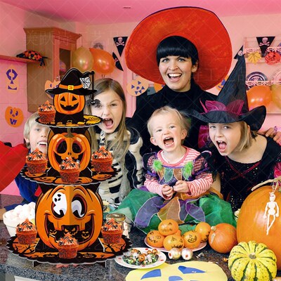 2pcs Halloween pumpkin dessert stand party cake stand