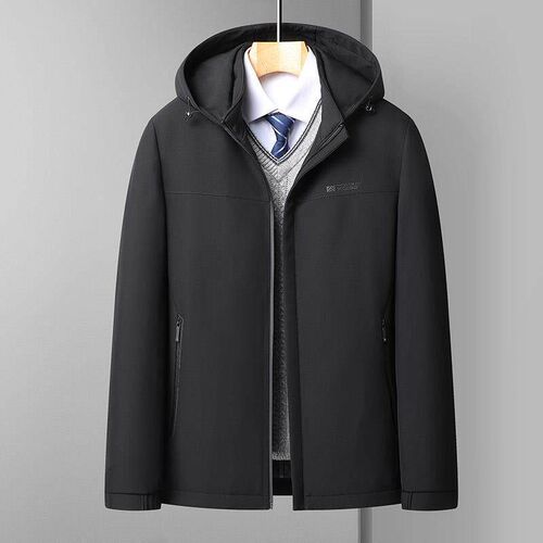 Winter middle-aged mens business casual mid-length cotton c