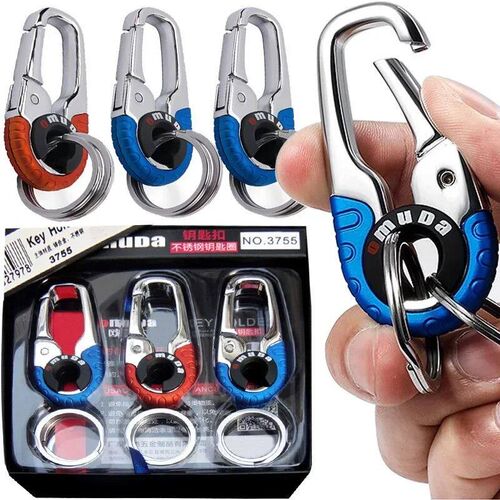 1/3pcs Car Keychain Stainless Steel Creative Key Holder Keyr