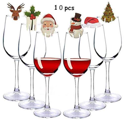 10pcs Christmas Decorations for HomeGlass Sign Flag