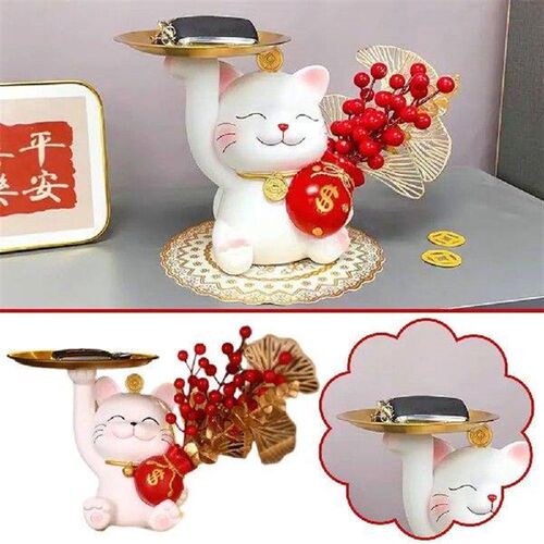 Creative Lucky Cat Decorative Tray Storage Ornaments, Key