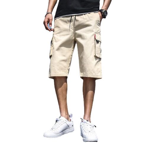 Mens Beach Pants Summer Casual Large Size Loose Five-point