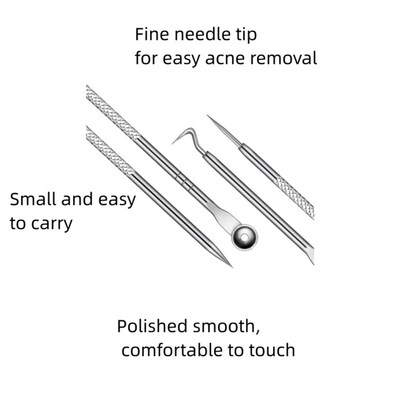 4PCS Blackhead Remover cne Needle Tools Set Face Cleanng Bla