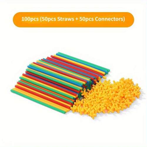 Straw Builder Toys Construction Toys Interlocking Plastic