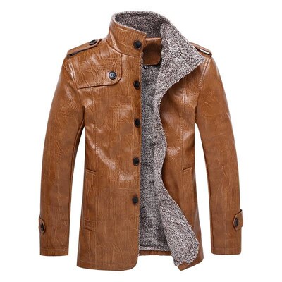 Men's leather jacket men winter warm jackets coats 男皮衣