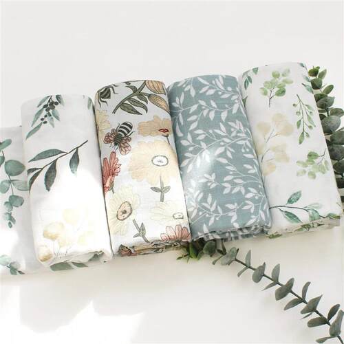 Baby Blankets Newborn Wrap Eucalyptus Leave Printed Organic