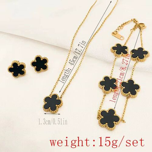 3 pieces of stainless steel plum blossom plant five leaf nec
