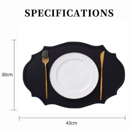 1/4/6PCS Shaped PU Placemat Set Faux Leather Kitchen Dining