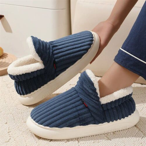 Bebealy New Winter Men Slippers Warm Cotton Shoes Men Indoor