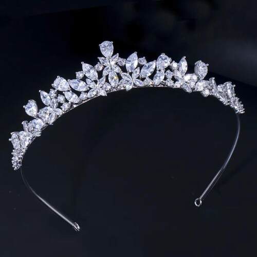 ThreeGraces Elegant Shiny Cubic Zirconia Bridal Wedding Banq