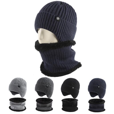 Men Warm Beanie Hat Winter Knitting Wool Hats for Uni Cap