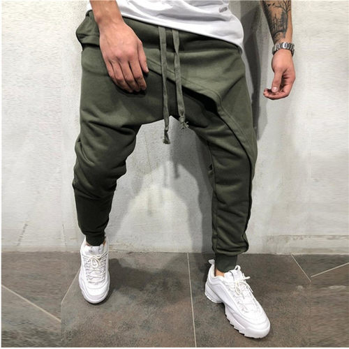 Pants mens layered jogging pants hip hop jogging pants slim