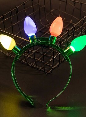 1 Pack Christmas Light Up Bulb Headband Led Glow Christmas H