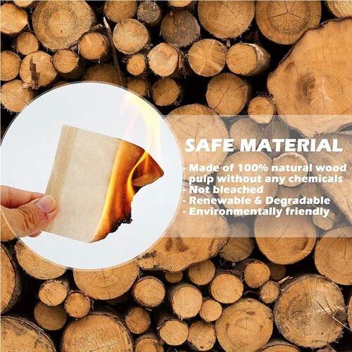100Pcs Teabags Biodegradable Paper Tea Bag Drawstring Eco-Fr