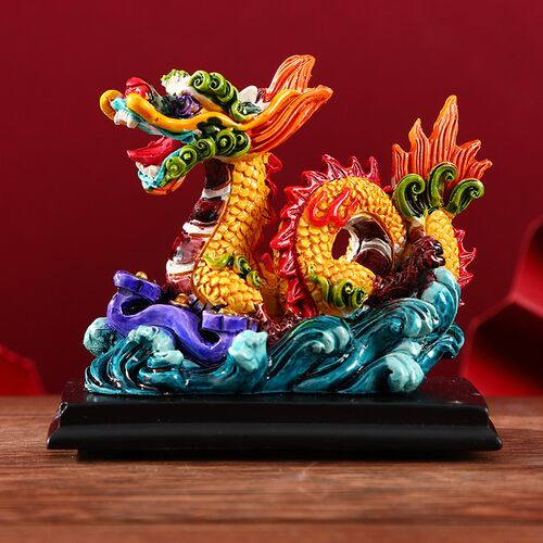 Chinese style souvenir dragon and lion porcelain Crafts gift