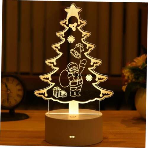 3D Santa Deer Acrylic LED Night Light Christmas Gifts Christ