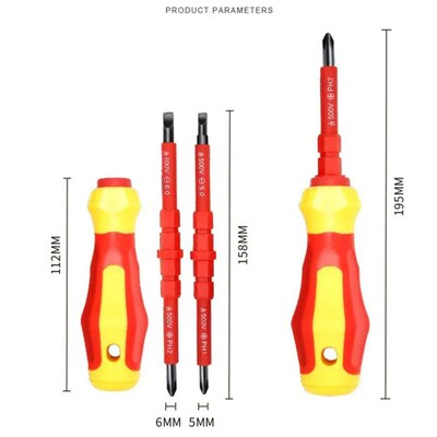 3 In 1 Insulated Screwdriver Set PH1/PH2 Multi-Purpose Screw