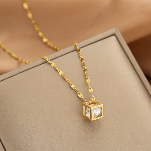 Gold Necklace for Women Zircon Jewelry Pendant Necklace Tita