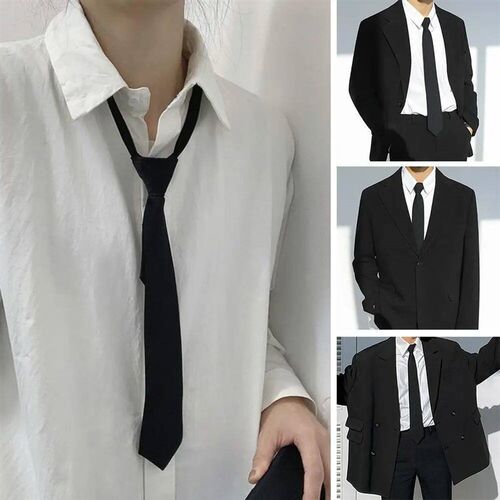 Tie For Men Women Zipper Tie Black Clip On Men Tie Security