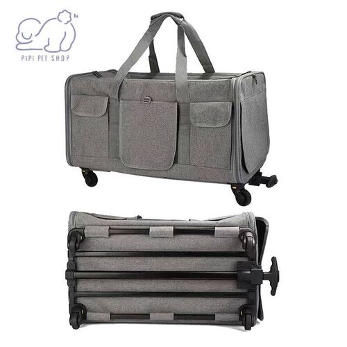 Portable Pet Trolley Case Detachable Universal Wheel Breatha