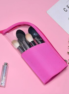 Makeup Bag Brush Holder Pencil Case Zipper Closure Stand-up