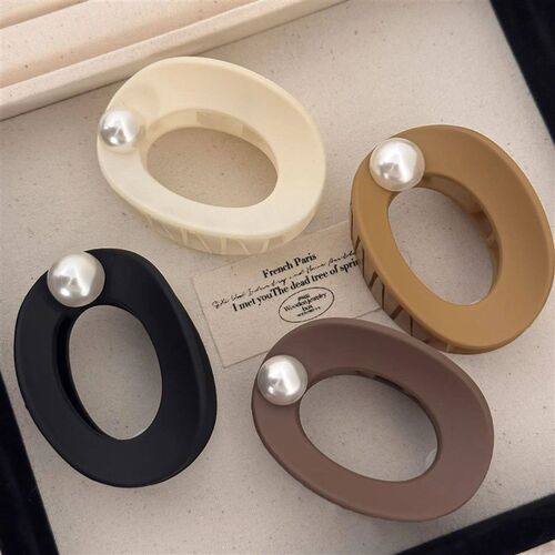 Hair clip accessories claw for women girl pin black pearl ma