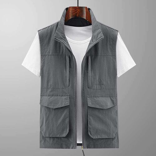 Vest Mens Spring and Summer Outdoor Leisure Multi-bag Fishi