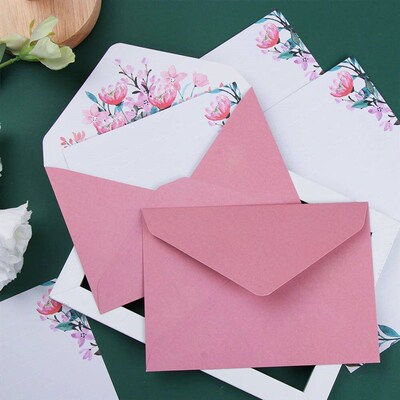 6PCS/Set Floral Pattern Paper Letter Envelopes Set Love Note