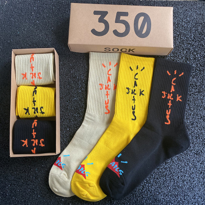 Mens socks Skate Crew Socks Men Sport Travis Scott Cact