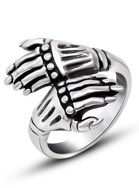 Ring Men Retro cast forefinger ring punk personality double