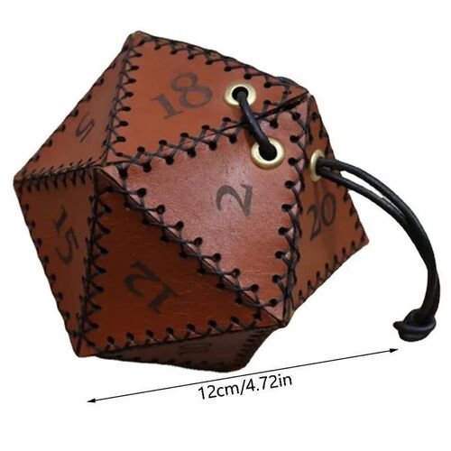 New Leather D20 Dice Bag Polygonal Dice Storage Boxes Reinfo
