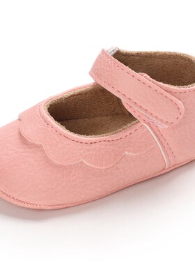 Baby Learning Walker Shoes PU Soft Rubber Soles Princess Sho