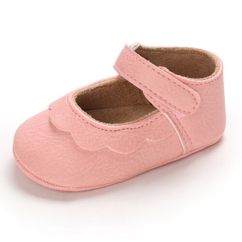 Baby Learning Walker Shoes PU Soft Rubber Soles Princess Sho