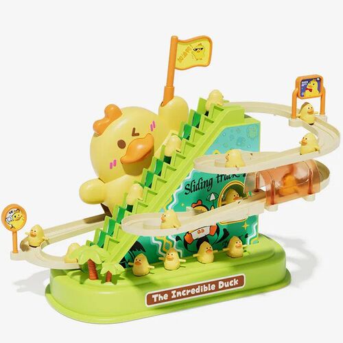 Kids Electric Duck Climbing Stairs Toys Audible Light Little
