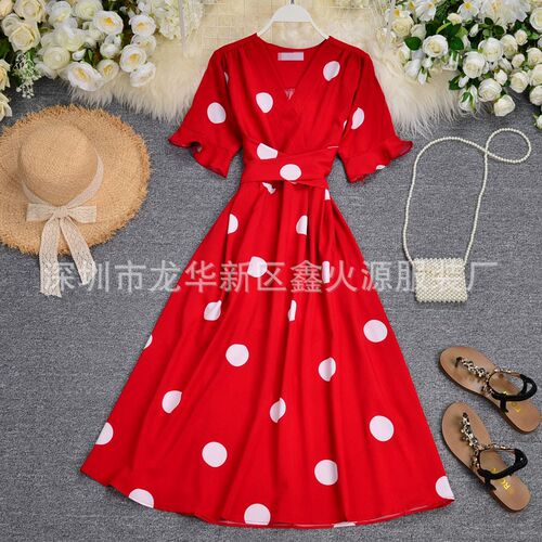 Summer French Polka Dot V Summer French Polka Dot Elegant Tr