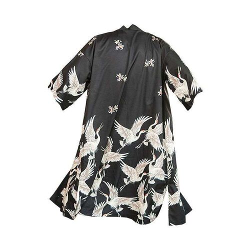 Hanfu Tang Suit Mens Mid-length Crane Robe Antique Sunscree