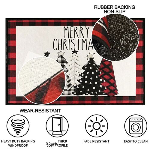 60/80/120CM Christmas Elk Floor Mat Xmas Tree Kitchen Rug Do